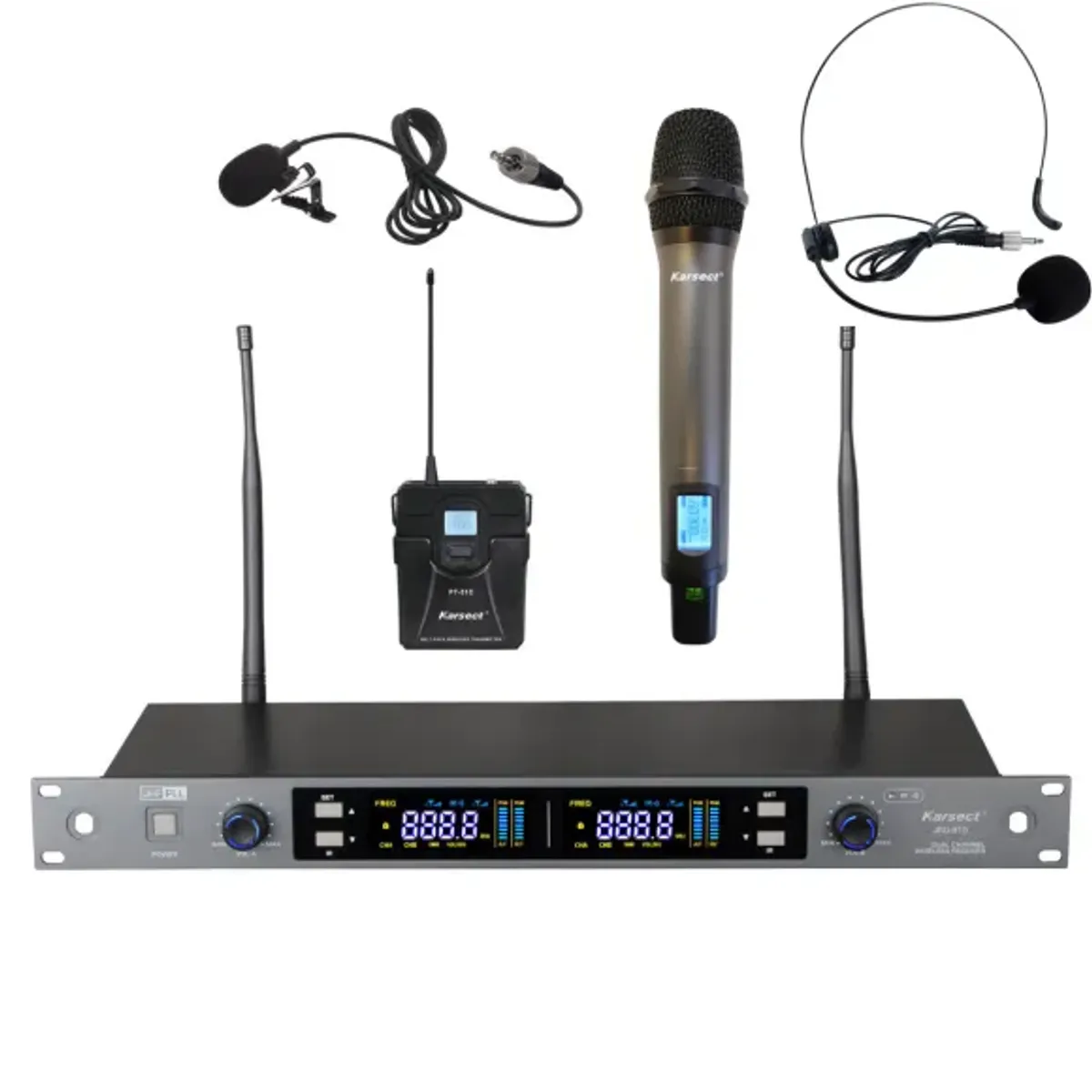 Karsect JRU810-HT70C-PT51 trådløst dobbelt mikrofonsett