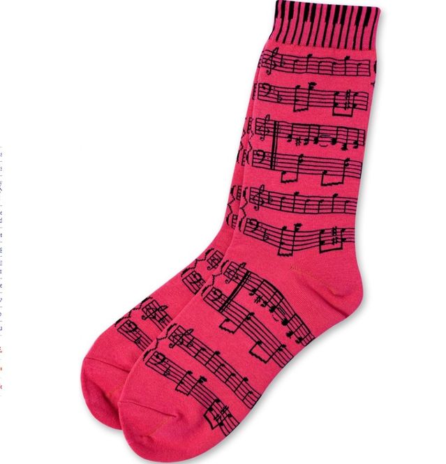 Hovedbilde AIM GIFTS 38015B9-11 Sokker m. Svarte Notelinjer Rosa